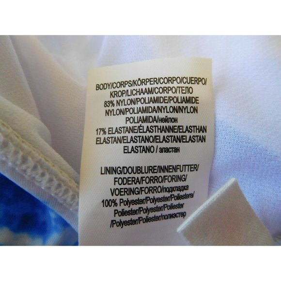 NEW Bikini Lab Bikini Top Blue White Padded Removable Medium M Swimwear Summer - Picture 7 of 8